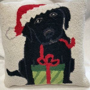 Black Labrador Bearing Gifts Christmas Pillow